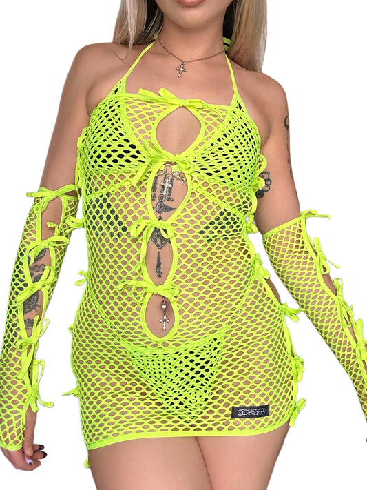 HOLY DIVINITY DRESS - LIME GREEN