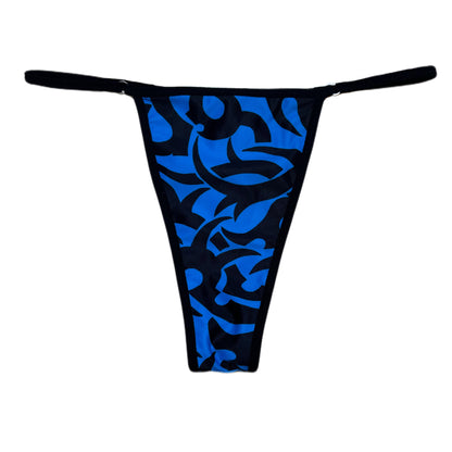 BLUE TRIBAL KINI THONG